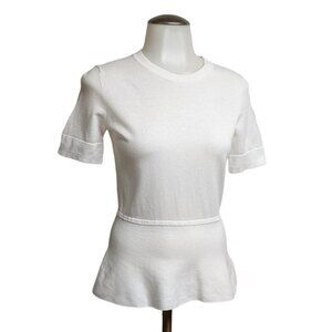 Gap Peplum Top Women X-Small Short Sleeve Blouse White XS